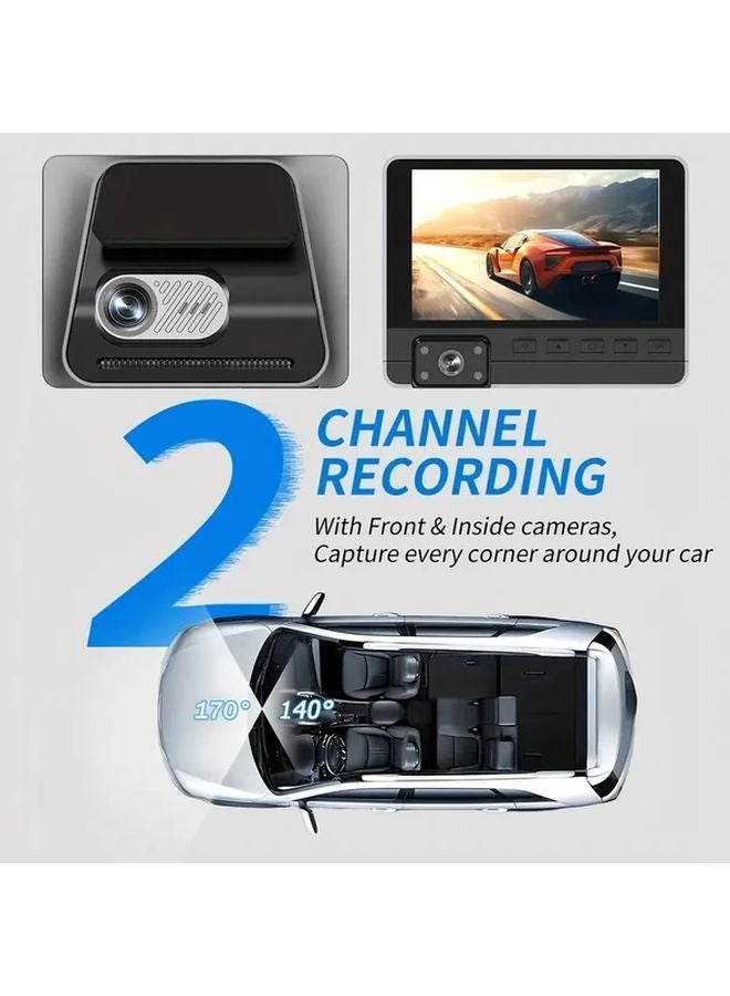 Double Camera 32G Card 1080P Full HD Dash Cam with Super Night Vision Loop Recording - Image 3
